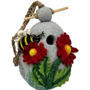 Wild Woolies Felt Bidhouse Wool Bumblebee Flowers DZI Handmade Nepal